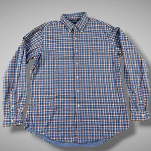 Polo Ralph‎ Lauren Shirt Mens Classic Fit L Plaid Double Layer Lined Button VTG